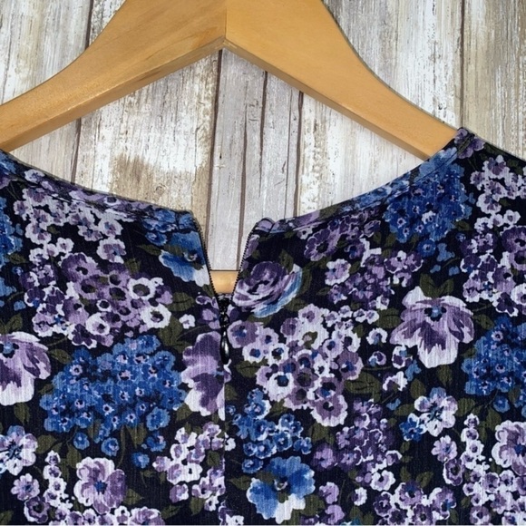Vici Floral Ruched Mini Dress Black & Purple - Picture 6 of 8